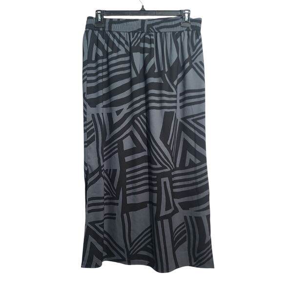 LOFT Abstract Print Maxi Skirt Black and Gray Size L NWT - Picture 2 of 4